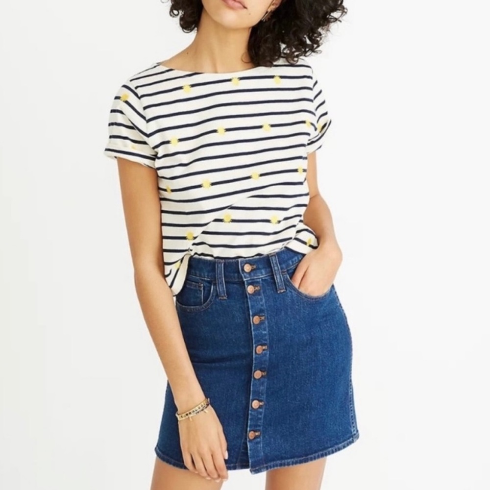Madewell Button Up Denim Skirt